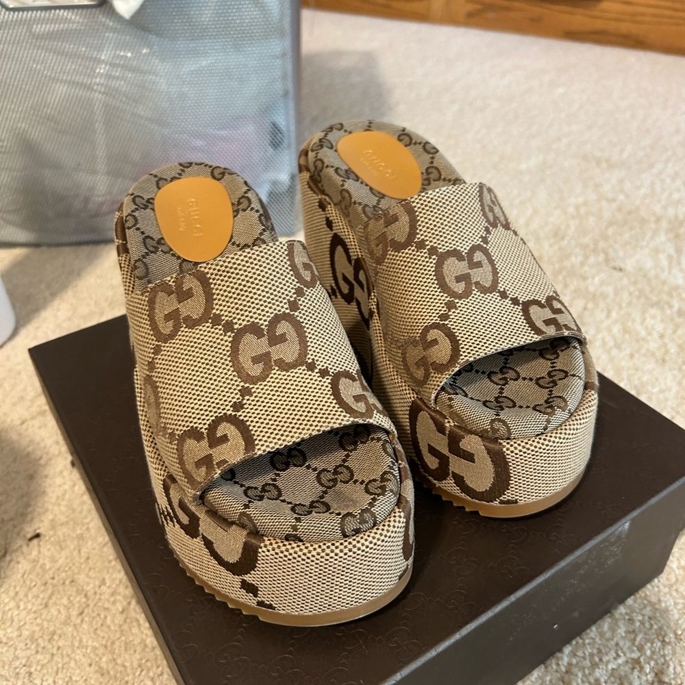 Gucci Women’s Platform Sandals, Mules Slides 6.5